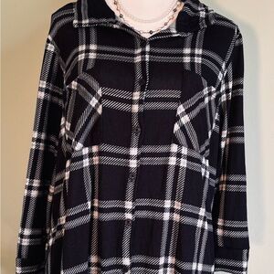 Black and White Plaid Button Down Shirt